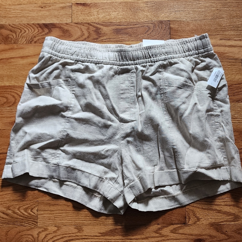 Old Navy High-Waist Beige Linen-Blend Casual Shorts